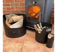 Valiant Set di stoccaggio in metallo da 3 pezzi per tronchi, accendere e fiam...