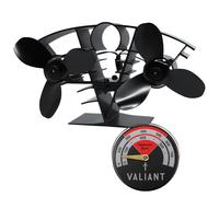 Ventilatore per stufa a vento Valiant e termometro magnetico in rosso