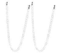 Valicaer 2 catene per occhiali in acrilico per donne e uomini, cinturino regolabile con perline con chiusura | cordino per occhiali da sole anti-smarrimento, design stravagante per ciclismo in uscita