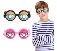 Valicaer Confezione da 2 occhiali per occhi con scritta in lingua inglese "Googly Eye", divertenti occhiali da sole con manuale (lingua italiana non garantita), perfetti come regalo per feste per