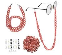 Valicaer Set di 2 collane per occhiali in acrilico, da uomo e da donna, con fibbia in silicone regolabile, per occhiali da sole e da lettura, set di cordini universali disponibili in multicolore