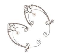 VALICLUD 1 Paio Orecchini e clip da elfo polsini dell'orecchio non piercing borchie tappo catene orecchino elf kit ear-cuff orechini accessori per le orecchie fermaglio per l'orecchio rame