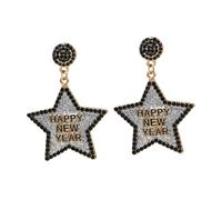 VALICLUD 1 Paio orecchini stella a cinque punte cerchi orecchini in oro da donna pendenti penzolante catena Anelli earrings for women orecchini da donna orecchini a stella pendenti lega
