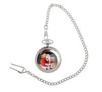 VALICLUD 1 Pc orologio da tasca strenne natale watch vegito wall clock catena del portafoglio orologi giocattolo orologio sospeso incatenato orologio a tema natalizio Lega di zinco Silver