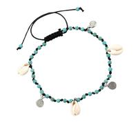 VALICLUD 1 Pezzo Anklet retrò mujer lady fashion beauxury woman unique collana di conchiglie cavigliere di perle per le donne incantesimi catena pendente piede cavigliera alla moda Blue