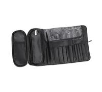 VALICLUD 1 Pezzo borsa per pennelli da trucco pochette trucchi custodia per pennelli da trucco borsa per il trucco da viaggio di capacità pelle Black