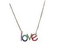 VALICLUD 1 Pz. colorato delicato lettera diamante catena collana pendente collana pietre collana con ciondolo collana di lettere d'amore ciondolo personaggio inglese Colorful