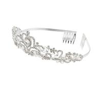 VALICLUD 1 Pz Crown in lega di diamante di costume Coperto di fiori di fiori diadema di strass sposa di tiara nuziale di strass fascia per copricapo da sposa Argento