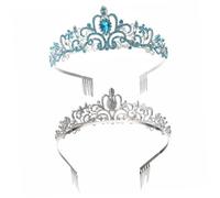 VALICLUD 1 Pz Crown in lega di diamante principessa tiara corone nuziali sposa per ragazze matrimonio per la sposa copricapo da ragazza di nozze di strass ragazza Blu