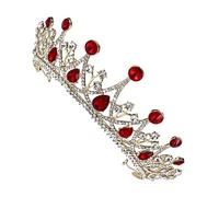 VALICLUD 1 Pz nuziale coroncina sposa corone di compleanno per le donne signore della Crown in costume da principessa sposa copricapo da festa da donna tiara adulta rosso