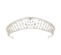 VALICLUD 1 Pz Vestito Di Piastrelle a Principessa Copricapo Del Partito Tiara Di Matrimonio Fascia Di Moda Copricapo Di Perle Decorazione Di Nozze Bride Headband Strass Argento