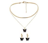 VALICLUD 1 Set Collana Orecchini Farfalla Ciondoli Orecchini Farfalla Gioielli Decorativi Gioielli Farfalle Gioielli Carini Orecchini Alla Moda Gioielli Alla Moda Acrilico Nero