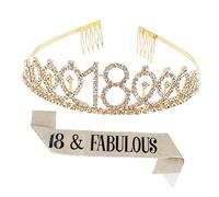 VALICLUD 1 Set Da 2 Pezzi Cintura Cerimoniale Della Cinture Per Diadema Del 18° Compleanno Ragazze Fascia Costume Da Festa Di Compleanno Telas Essere Principessa Golden Lega