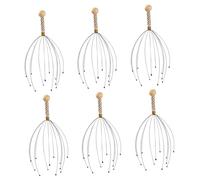 VALICLUD 1 Set Massaggiatore Polpo Massaggianti Bob Muscolo Piccolo Uffizi Cuoio Capelluto Corpi Circolazione Sanguigna Scalp Braccia The Necks Palmare Attrezzo Acciaio E Legno. 6 Pezzi