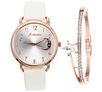 VALICLUD 1 Set Orologio lunare da donna orologio per le donne gioielli piccolo orologio d'oro signora garbo grazia regali delle donne di festa doni del festival delle donne lega bianca