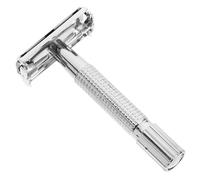 VALICLUD 1 Set Rasoio Manuale Sicurezza Acciaio Inossidabile Doppio Taglio Pettine Chiuso per Barba e Basette Design Antiscivolo Confortevole