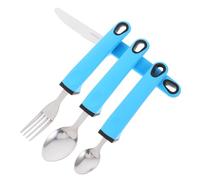 VALICLUD 1 Set Set Stoviglie Anti-vibrazione Utensile Adattivo Per Anziani Forchetta Per Alimentazione Anziana Posate Per Disabili Cucchiaio Per Mangiare Anziano Acciaio Inossidabile Blu