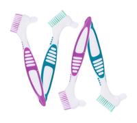 VALICLUD 1 Set Spazzola Per La Pulizia Della Protesi Pulito Difficile Setole Spazzolino Denti Nylon 4 Pezzi