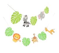 VALICLUD 1 set Striscione Compleanno con Design Animali e Foglie Decorazioni per per Celebrare Compleanni e Uniche