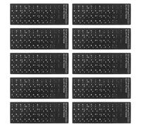VALICLUD 10 Pezzi Adesivi Compatibili con e Ebraico Computer Tastiera per Inglese, Design Ultrapiatto in Pvc Nero con Notebook e Desktop, per Domestico e Scolastico
