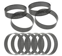 VALICLUD 10 Pezzi Anelli Tortiera in Acciaio Inossidabile Cerchi Perforati per Crostate e Mousse Stampo Torta Rotondo Resistente al Calore per Forno per Dolci e Pasticceria Professionale