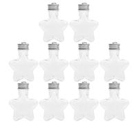 VALICLUD 10 pezzi Bottiglie Plastica Vuote Forma di Pallina per Caramelle con Anello Argento Contenitori Riutilizzabili Decorativi per Albero di Natale e Feste