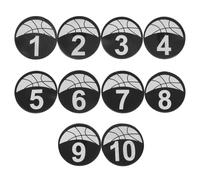 VALICLUD 10 Pezzi Dischi Segnaposto Numerati Piatti da 23cm in TPU Antiscivolo per Allenamento Basket e Calcio su Campi da Gioco, visibilità Alta e Reattività Migliorata