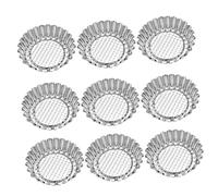 VALICLUD 10 Pezzi Stampo per Crostata all'Uovo a Forma di Crisantemo Antiaderente in Acciaio 430 per Dolci Stampo da Forno Facile da Pulire Argento