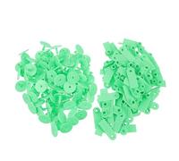 VALICLUD 100 Pezzi Etichette Auricolari in Plastica per Bestiame, Marchi Auricolari Verdi per Maiali e Capre, Identificazione Animali da Fattoria Foro Piccolo per Guarigione Rapida