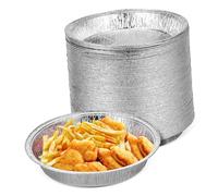 VALICLUD 100 Pezzi in Alluminio Usa e Getta Teglie Rotonde Resistenti per Friggitrice ad Aria e Forno Stampo per Cottura e Arrosti Pirottini per Dolci e Ricette Varie