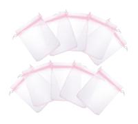 VALICLUD 100 Pezzi Sacchetti Regalo con Coulisse Sacchetti in Rete Buste Portaconfetti Eleganti per Bomboniere Feste Matrimonio Compleanno Shower Rosa