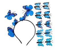 VALICLUD 11 Pezzi Forcina Per Fascia a Farfalla Con Fascia a Farfalla Forcina Per a Farfalla 3d Clip a Farfalla Piccolo Buio Mollette a Farfalla Da Festa Rosa Plastica Blue