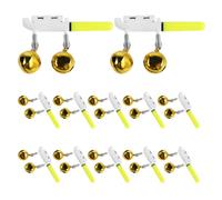 VALICLUD 12 Pezzi Allarme Morso per Canna da Pesca con Luce LED Verde e Campanello, Clip Facile da Installare, Abs e Rame, per Pesca Notturna su Estremità Canna Night Fishing Glow Stick