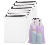 VALICLUD 12 pezzi Borse Coulisse Trasparenti per Scarpe da Viaggio PE Semi Chiare Organizer Leggeri per Valigia e Abbigliamento Mantieni Scarpe Separate e Ordinate