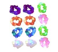 VALICLUD 12 Pezzi Fasce per Glow The Dark Accessori per Satin Elastici per Chignon e Code Cavallo per Feste e Neon Party per Donne e Ragazze