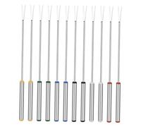 VALICLUD 12 pezzi Forchette Fonduta in Acciaio con Manico Isolante Resistente al Calore Dessert per Cioccolato Formaggio e Marshmallow Posate Lunghe per Frutta e Fonduta Colore Casuale