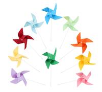 VALICLUD 12 Pezzi Piccolo Mulino a Fai Da Te Girandole Per Feste Per Bambini Regali All'aperto Fiore Arcobaleno Sculture Del Rainbow Spinners Massa Bambino Plastica Prato