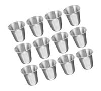 VALICLUD 12 Pezzi Set di Coppe per Comunione in Acciaio Inossidabile da 15ml, Impilabili e Portatili, per Cerimonie Religiose Design Elegante e Sobrio