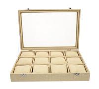 VALICLUD 12 Scatole scatola per gioielli Visualizza caso orologi Schermo scatoline per braccialetti jewelry organizer portagioe scatolina portagioie portagioielli cofanetto Tela di juta