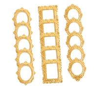VALICLUD 15pcs Vintage Mini Cornici Oro Piccole Piccole Foto Antiche Cornici per Casa delle Bambole Gioielli Fai da te Festa di Natale Decorazione Hotel