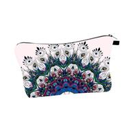 VALICLUD 1pezzi Borsa Per Cosmetici in Tessuto Stampa Mandala e Design Per Trucco Da Donna Compatto e Leggero Per Viaggi e Organizzazione Del Bagno