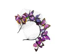 VALICLUD 1pezzi Copricapo in Rete da Sposa Fascia per Capelli Velo Accessorio per Capelli Leggero e Resistente Design Forma di Farfalla Tridimensionale Elegante e Adatto per Feste