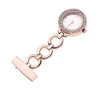 VALICLUD 1pezzi Orologio Da Tasca Per Con Diamante Rotante Orologio Da Appendere Per Dottori Oro Rosa Design Elegante e Pratico Per Professionisti Della Salute e
