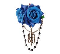 VALICLUD 1pezzi Spilla Gotica Corpetto Nappa Fermaglio Per Capelli Fiori Artificiale Accessorio Per Abito Da Corte Reale Scuro