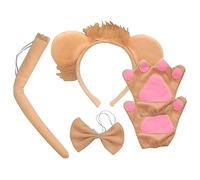 VALICLUD 1set Orecchie Di Leone Per Cosplay Con Fiocco Decorativo e Coda Accessorio Per Festa e Masquerade Comodo e Resistente Per Halloween e Spettacoli Di Danza