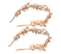 VALICLUD 2 Pezzi Accessori Per Da Sposa Vite Dei Damigelle Gioielli Per Per Il Matrimonio Fascia Della Foglia Della Dea Accessori Da Sposa Nozze D'oro Perla