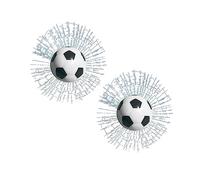 VALICLUD 2 pezzi Adesivi per Auto Pallone Bianco Decorazioni Impermeabili e Autoadesive per Design Creativo e Resistente alla Luce per Finestrini Auto e Camion