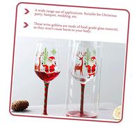 VALICLUD 2 Pezzi Bicchieri da Vino Natalizi Colorati Tema da Calici Vetro con Gambe Lunghe per Feste e Celebrazioni Festive