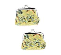 VALICLUD 2 Pezzi borsa per pratiche card wallet portamonete piccolo Astuccio portamonete gabs portafogli tessuto custodia multifunzionale borsa portachiavi da esterno Yellow