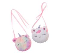 VALICLUD 2 Pezzi Borsetta Tracolla Unicorn Chiusura Zip Portamonete per Borse Decorative per Piccole Ragazze per Chiavi e Monetine